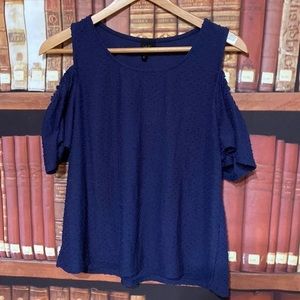 W5 Navy blue cold shoulder top M
